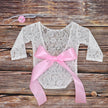 Newborn Photography Clothes Tie With Bow Tie Lace Photo Clothes Photography Headband Two-piece Suit