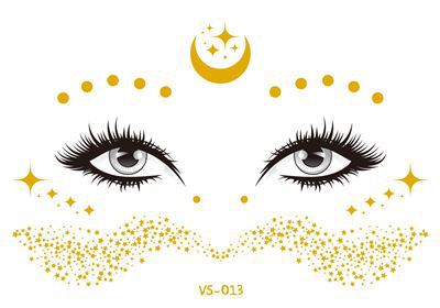 Bronzing face tattoo sticker