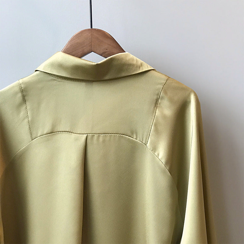 Women's silk satin shirt