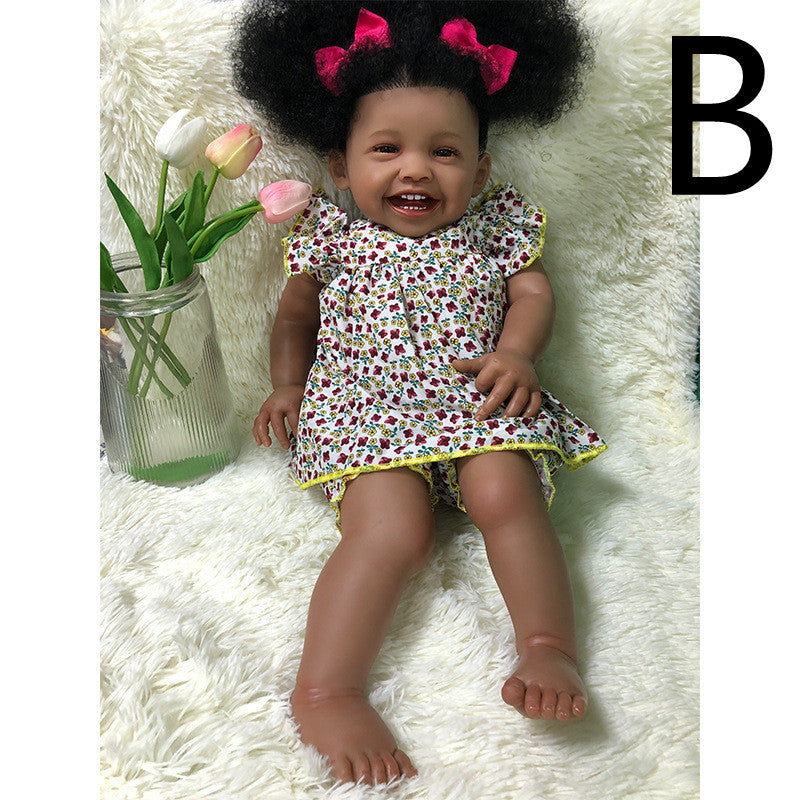 Simulation Baby Black Silicone Doll Toy