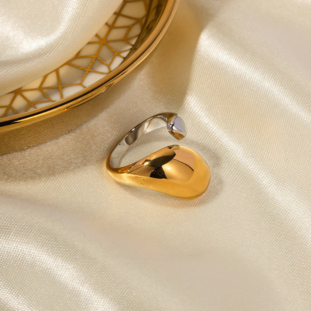 18K Electroplated Titanium Steel Ring For Women
