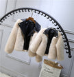 Children's wool sweater imitation fox fur coat