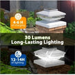 6 Pack Outdoor Solar Poat Cap Lights Cold White  IP65 Waterproof For 4x4 5x5 6x6 Wood Posts In Garden Decor  White