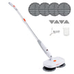 VEVOR Cordless Electric Mop, Electric Spin Mop With Water Tank, Up To 40 Mins Battery, LED Headlight, Dual Mop Heads, 4 Microfiber Pads  4 Trapezoid Microfiber Pads, For Hardwood Tile Floor Cleaning