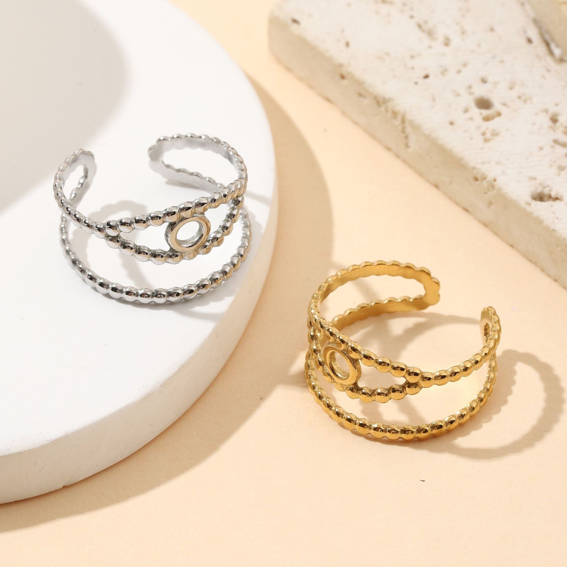 French Retro Stainless Steel Ring For Women