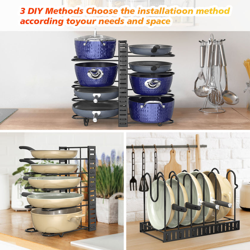 Pot And Pan Organizer,  8 Tier Pot Racks