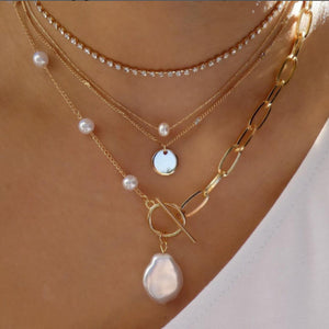 Multilayer Trend Elegant Jewelry Long Snake Chain Crystal