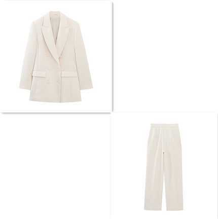 Women's Long Double-breasted Blazer
