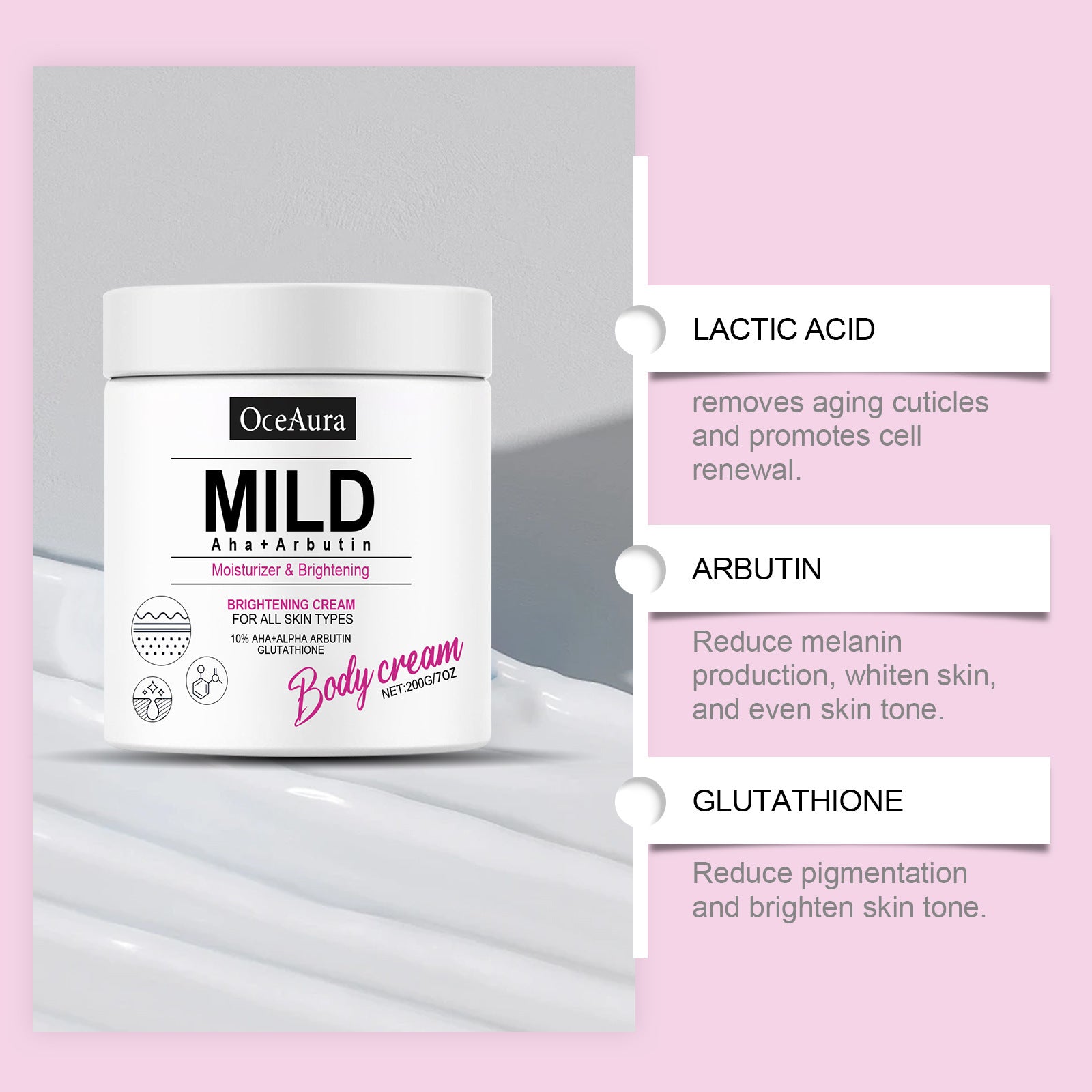 Brightening Body Cream Exfoliating Moisturizing