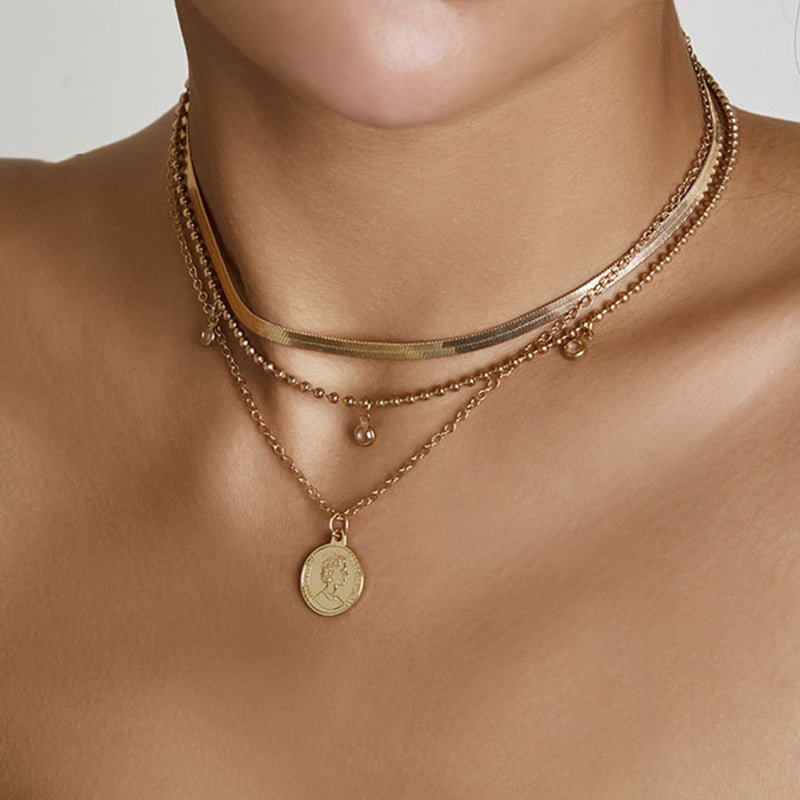 Multilayer Trend Elegant Jewelry Long Snake Chain Crystal