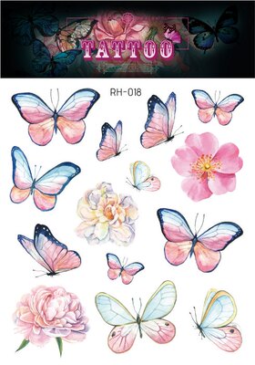 Waterproof Glitter Butterfly Tattoo Stick Gradient Tattoo