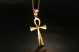 436 Titanium Steel Cross Pendant Gold Necklace
