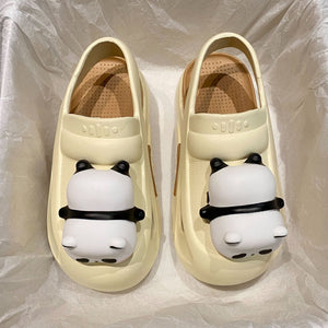 Cute Slipper With Panda Lamp Summer Sandales Femme Light Funny Woman Slippers Shoes Women