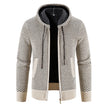 Knitwear Men's Hooded Sweater Fleece-lined Velvet-added Thickness Fleece-lined Warm Cardigan Coat