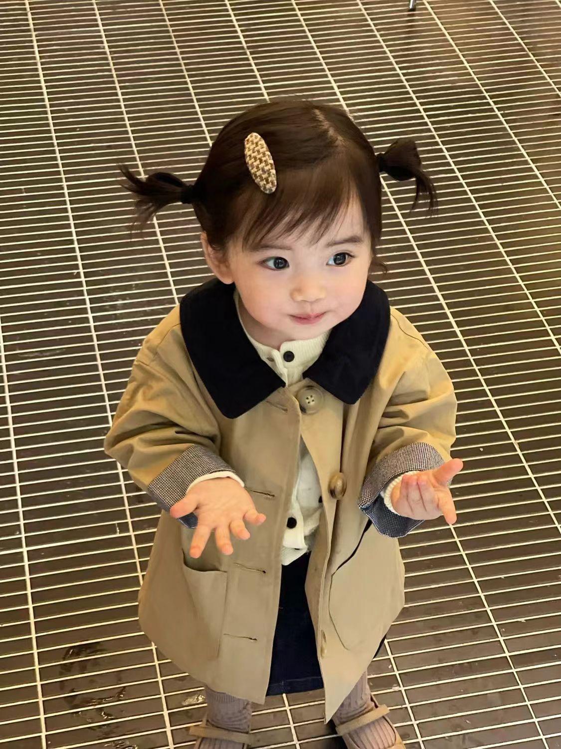 Girls' Spring And Autumn Clothes Children's Trench Coat