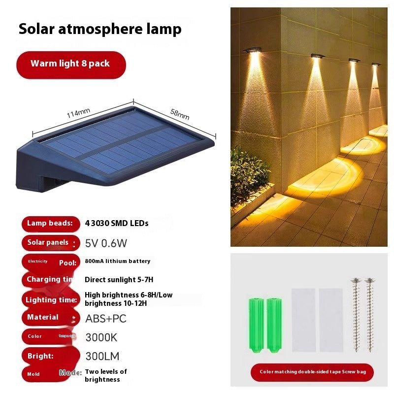 Solar Outdoor Light Garden Wall Lamp
