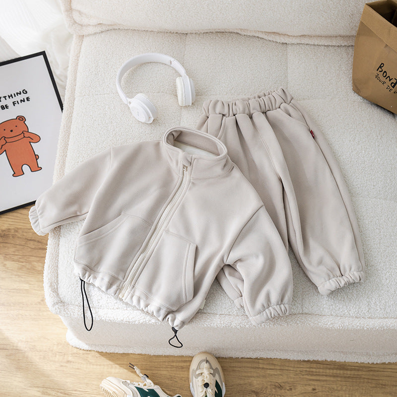 Sports Zipper Coat Children's Two-piece Suit