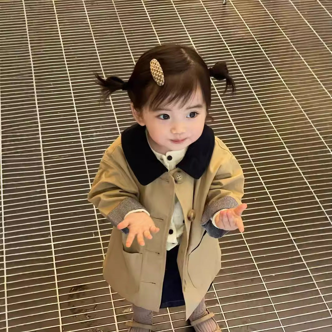 Girls' Spring And Autumn Clothes Children's Trench Coat