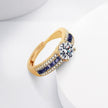 Zircon Micro-inlaid Starry Ring Champagne Gold Diamond Ring For Women