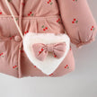 Fruit Printed Fleece-lined Thickened Girls' Cotton-coat Free Bag
