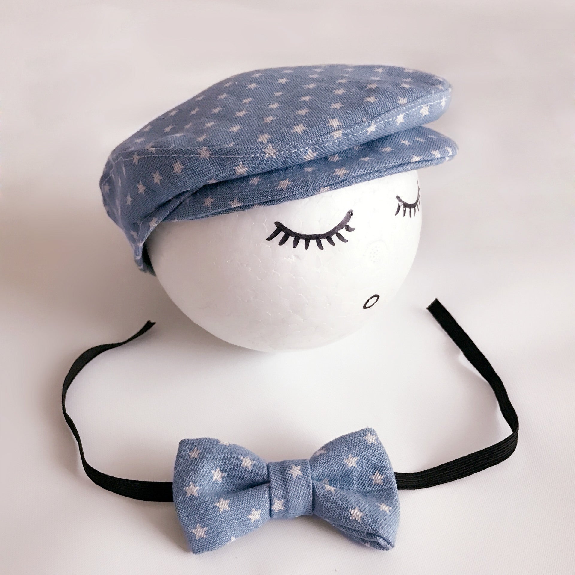 Gentleman Peaked Hat Bow Tie Baby Cartoon Taking Picture Hat Newborn Baby Child Photography Clothing Topper