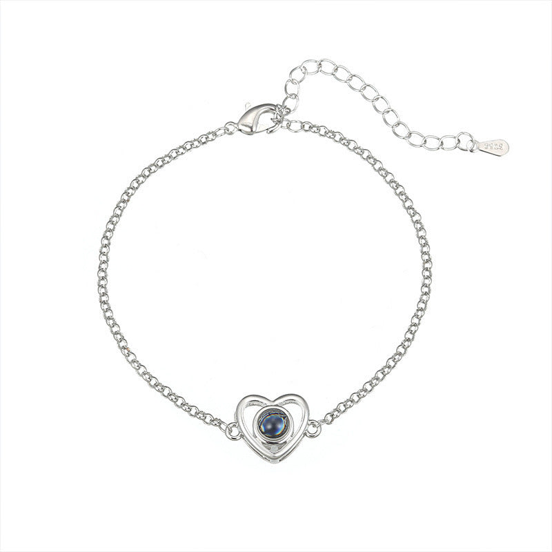 DIY Photo Projection Stone Love Bracelet In  Languages