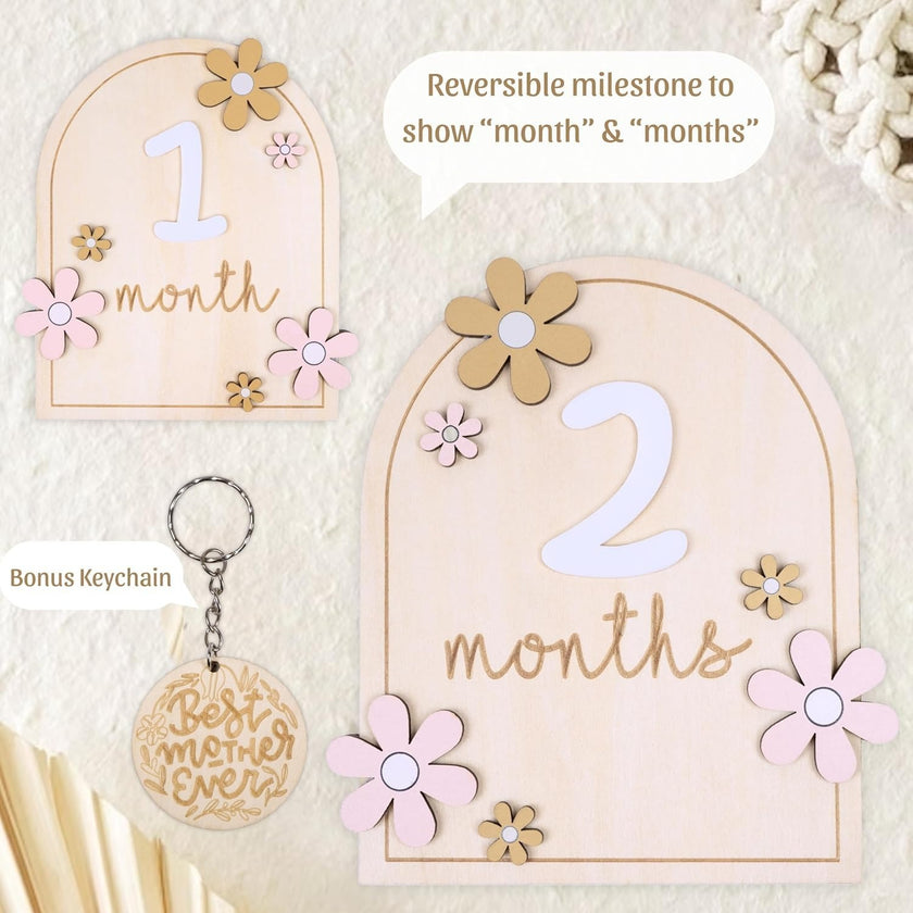 Baby Milestone Wooden Photo Props