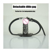 Leather Hood For Mask Removable Dildo Ball Gag B