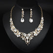 Water Drop Women's Alloy Bridal Necklace Two-piece Earrings Set
