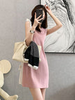 Ice Silk Knitted Dress Classic Style Sleeveless