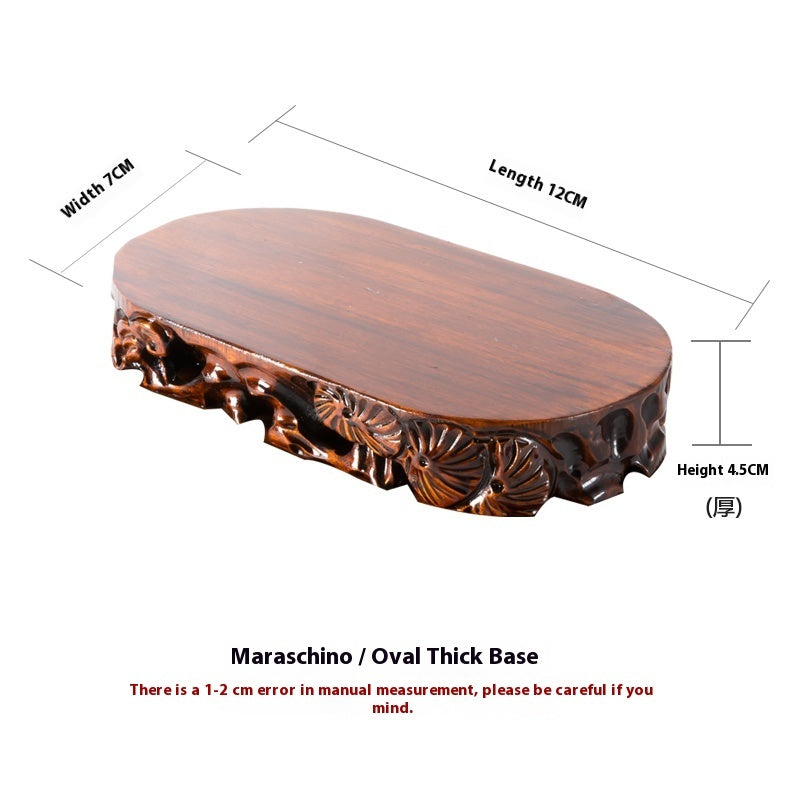 Solid Wood Base Buddha Statue Decoration Wooden Flower Stand