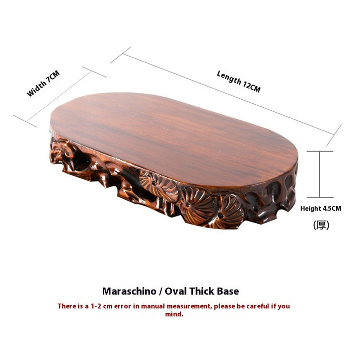 Solid Wood Base Buddha Statue Decoration Wooden Flower Stand