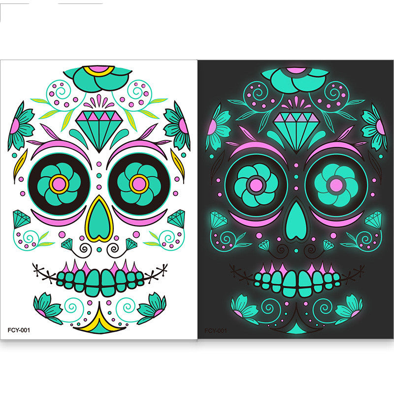Funny Halloween Two-color Luminous Tattoo Stickers