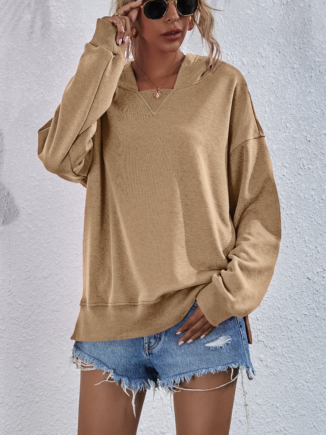 Women's Hoodie Sweatshirt Sports Casual Candy Color Long Sleeve Tops