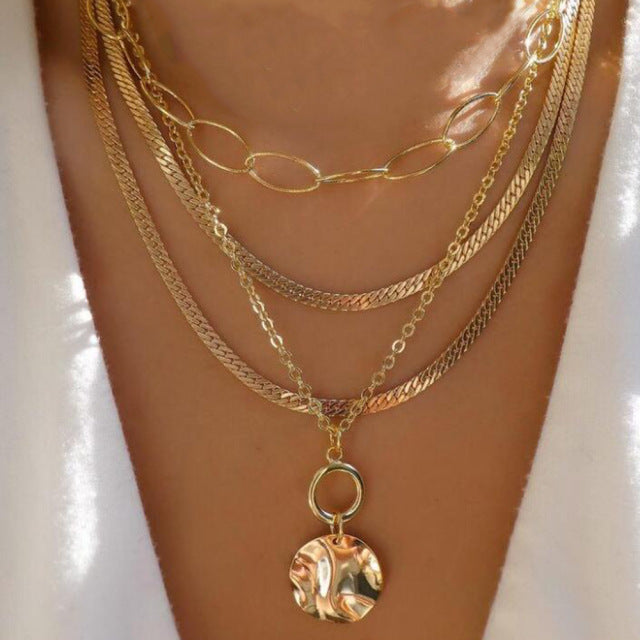 Multilayer Trend Elegant Jewelry Long Snake Chain Crystal