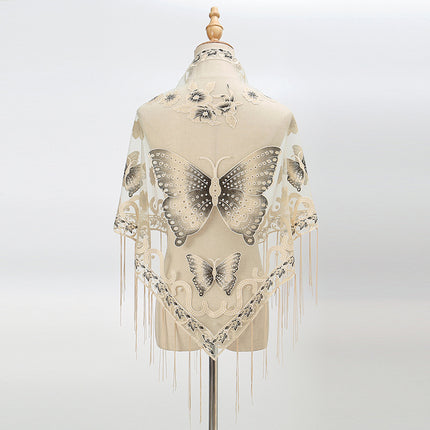 Lace Hollow-out Solid Color Triangle Women's Scarf