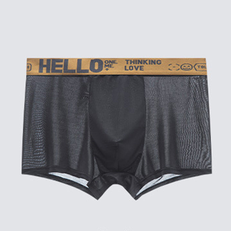 Popular HELLO Ice Silk Men's Underwear Youth Boxer