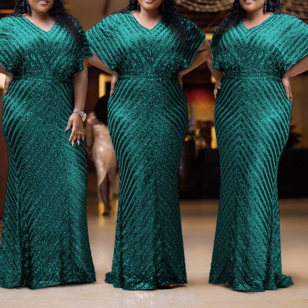 Hot Style Commuter Twill Sequin Dress