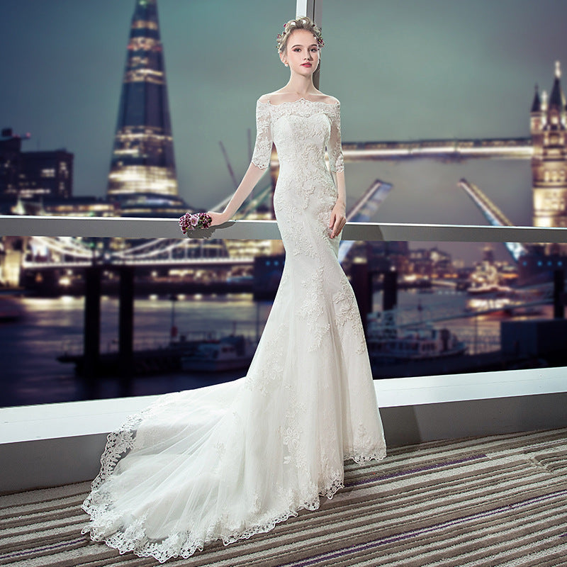 Wedding Dress Slim Fit Mermaid Simple Long Tail