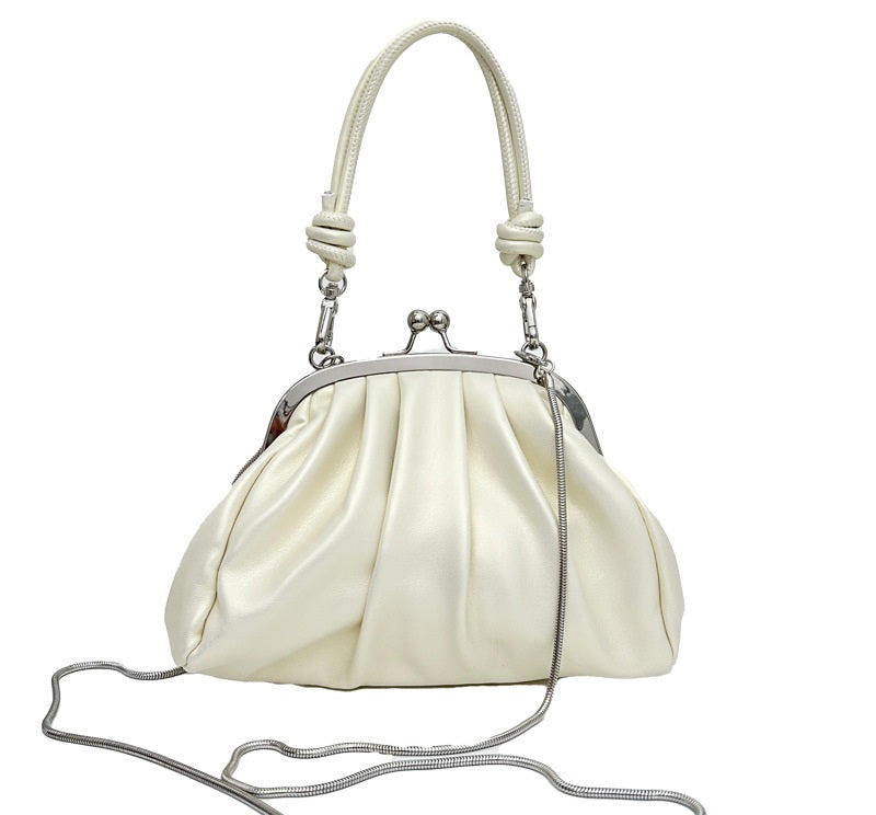 Casual Fashion Cloud Portable Cute Pleated Clip Bag