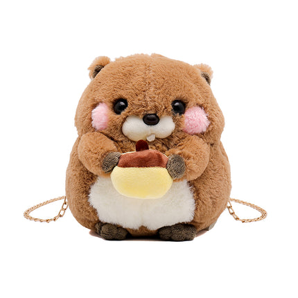 Plush Cute Bag For Women Cartoon Hamster Doll One Shoulder Bag For Students