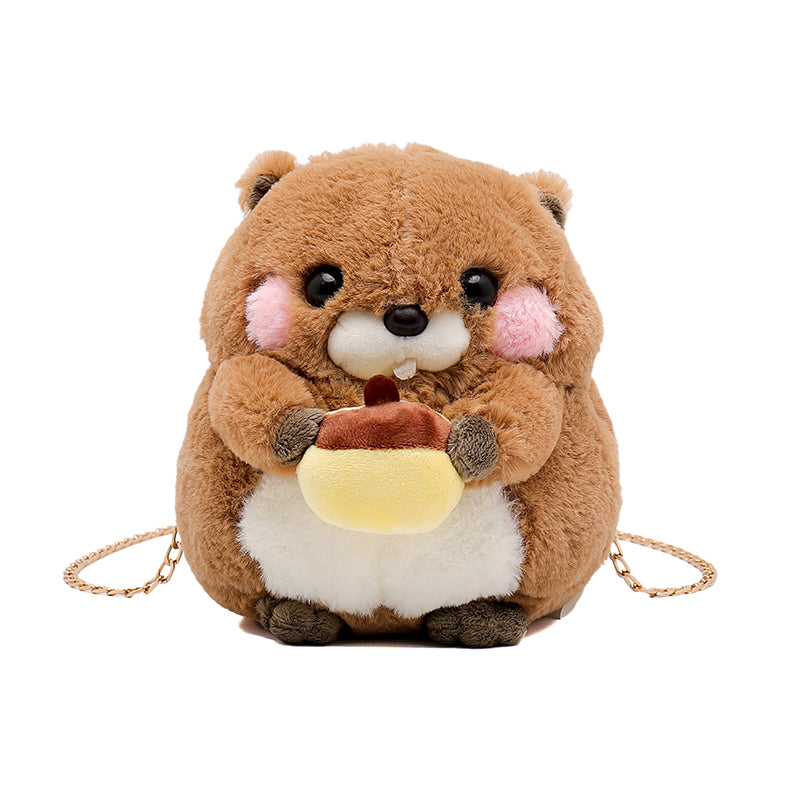Plush Cute Bag For Women Cartoon Hamster Doll One Shoulder Bag For Students