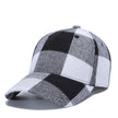 Black Red Check Peak Baseball Hat