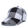 Black Red Check Peak Baseball Hat