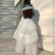 Mesh Skirt And Cake Skirt White Long