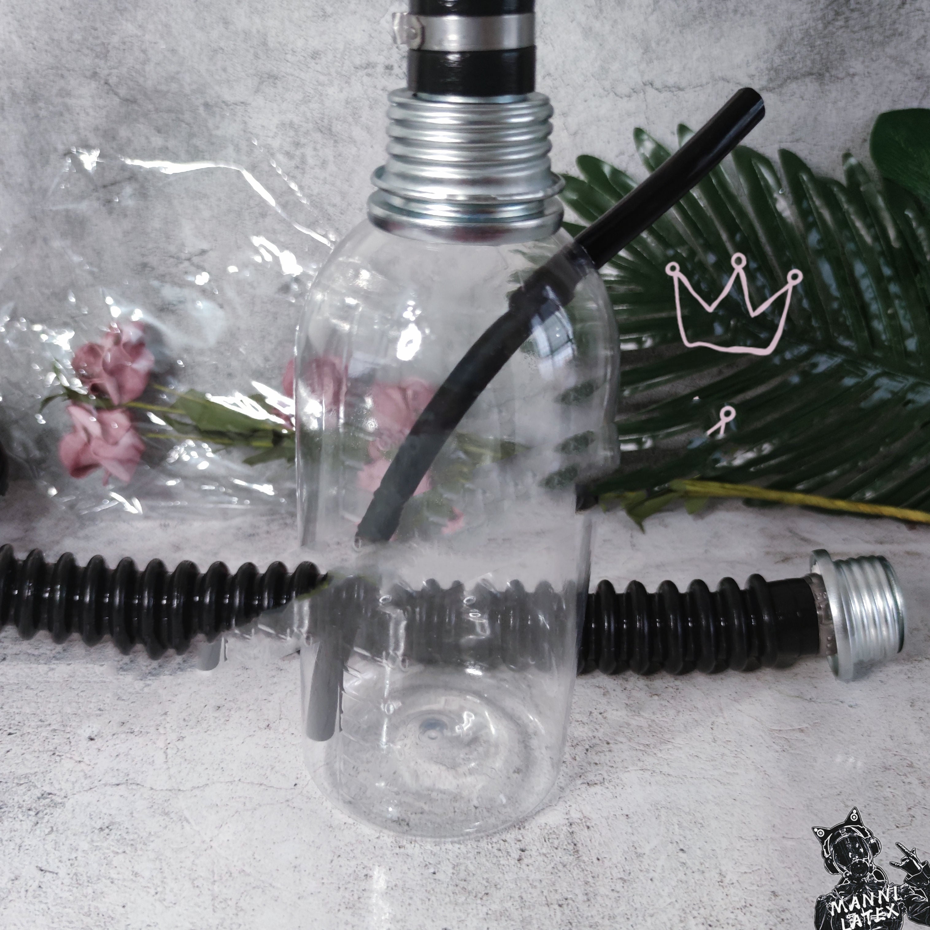 Three Piece Breathing Bag Rubber Full Face Mask