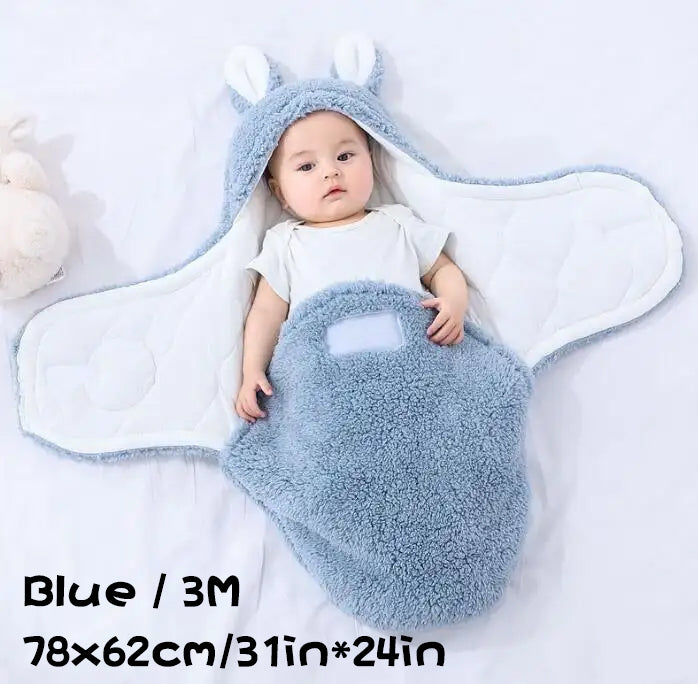 Super Soft Baby Sleeping Bag Fluffy Fleece Newborn Blanket Swaddle Blankets, Unisex Baby Wrap For Newborn Baby