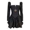 Retro Heavy Industry Little Black Dress Dress Dress Women