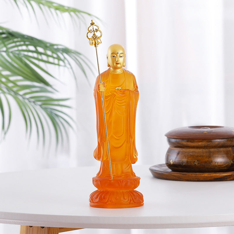 Transparent Resin Amber Ksitigarbha Guanyin Bodhisattva Home Decoration