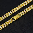 9mm Cuban Link Chain Alloy Single Row Drill Men's Necklace